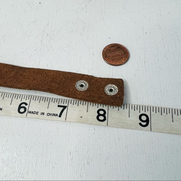 SOLD Yik Fung French Leather Fleur de Lis Rhinestone Bracelet - Picture 9 of 11